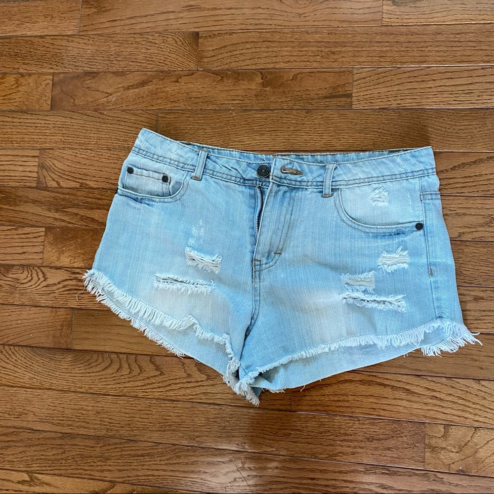 Highway Jeans ripped high-waisted jean shorts